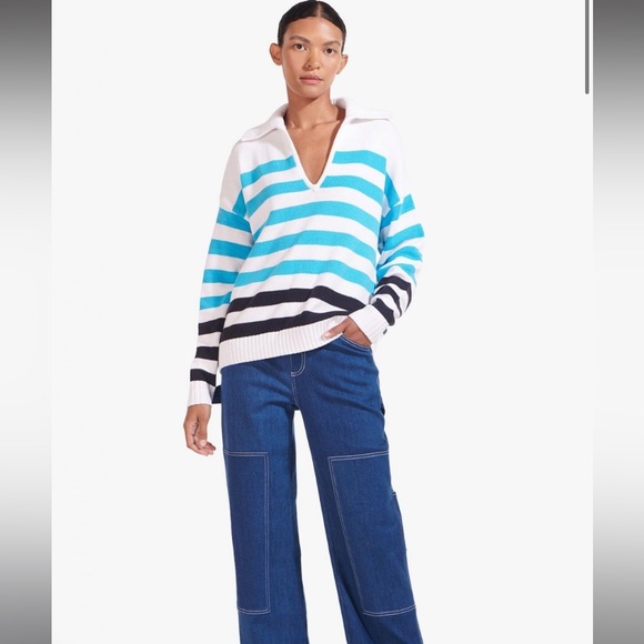 Staud OPEN SEAS SWEATER CAPTAIN STRIPE CAPTAIN STRIPE